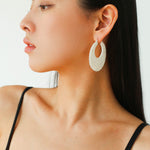 Minimalist Woven Leather Hoop Earrings - floysun
