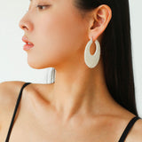 Minimalist Woven Leather Hoop Earrings - floysun