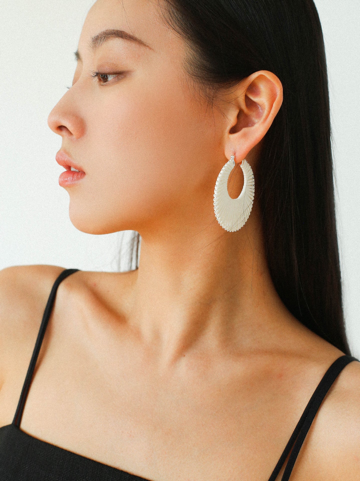 Minimalist Woven Leather Hoop Earrings - floysun