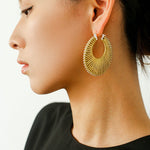 Minimalist Woven Leather Hoop Earrings - floysun