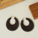 Minimalist Woven Leather Hoop Earrings - floysun