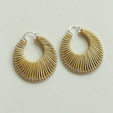 Minimalist Woven Leather Hoop Earrings - floysun
