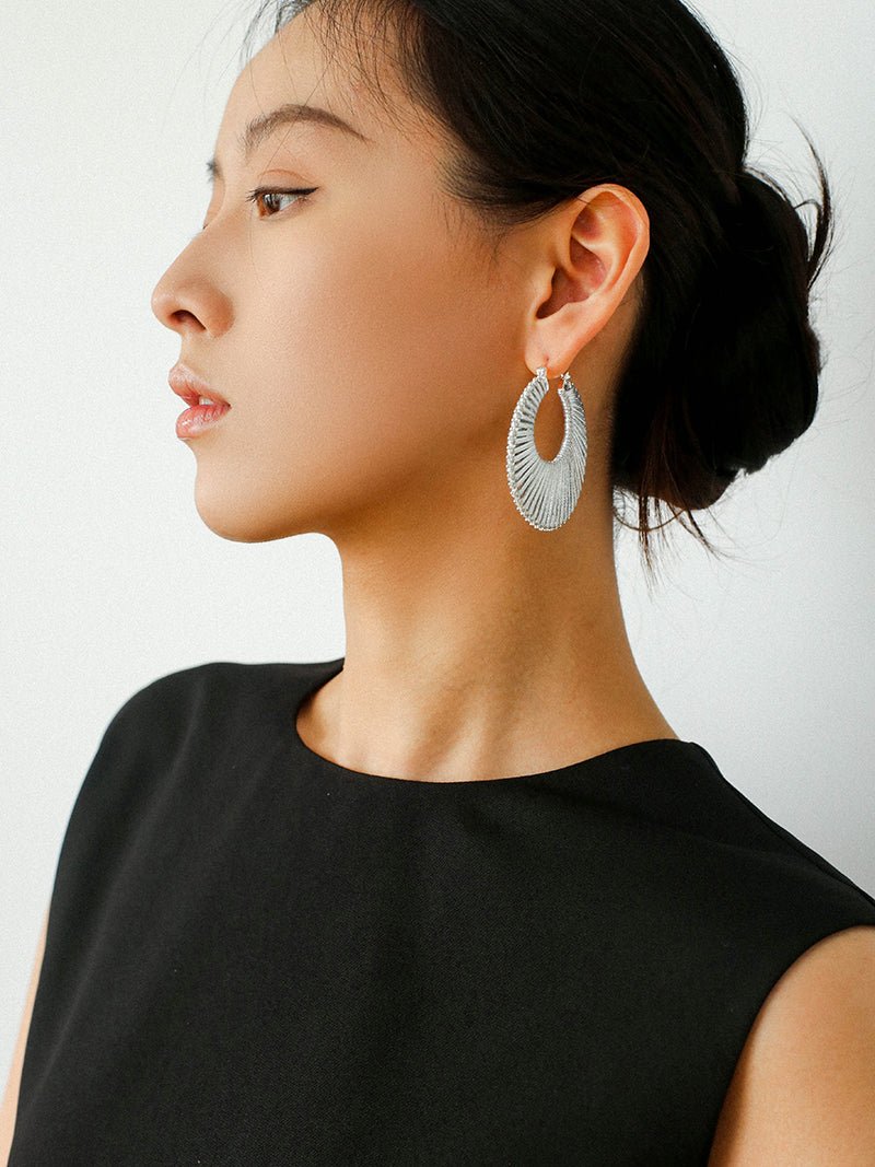 Minimalist Woven Leather Hoop Earrings - floysun