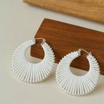 Minimalist Woven Leather Hoop Earrings - floysun