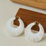 Minimalist Woven Leather Hoop Earrings - floysun