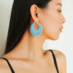 Minimalist Woven Leather Hoop Earrings - floysun
