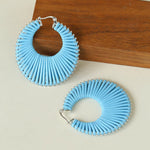 Minimalist Woven Leather Hoop Earrings - floysun