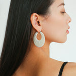 Minimalist Woven Leather Hoop Earrings - floysun