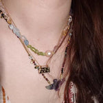 Mint Fizz Candy Crystal Beaded Necklace – Mixed Gemstone & Baroque Pearl - floysun