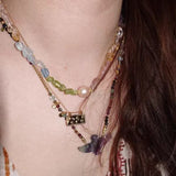 Mint Fizz Candy Crystal Beaded Necklace – Mixed Gemstone & Baroque Pearl - floysun