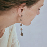 Mist Moon Grey Agate Drop Earrings - floysun