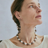 Mist Moon Grey Agate Drop Earrings - floysun
