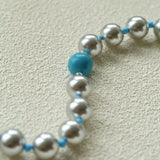 Misty Sky · Grey Pearl & Blue Aventurine Necklace - floysun