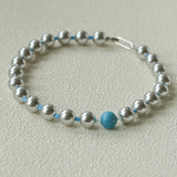 Misty Sky · Grey Pearl & Blue Aventurine Necklace - floysun