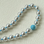 Misty Sky · Grey Pearl & Blue Aventurine Necklace - floysun