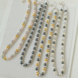 Mixed Color Hemp Gray Tahitian Round Artificial Pearl Necklace - 6mm Pearls - floysun