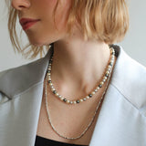 Mixed Color Hemp Gray Tahitian Round Artificial Pearl Necklace - 6mm Pearls - floysun