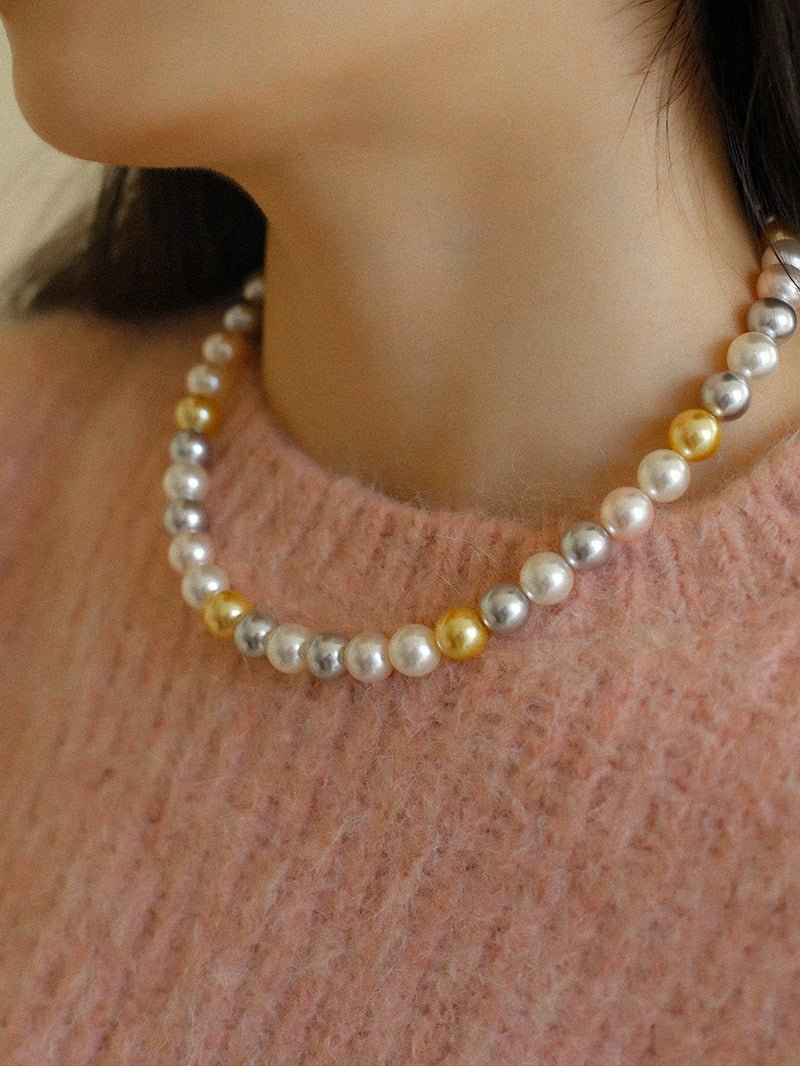 Mixed Color Round Artificial Pearl Necklaces - 10mmPearls - floysun