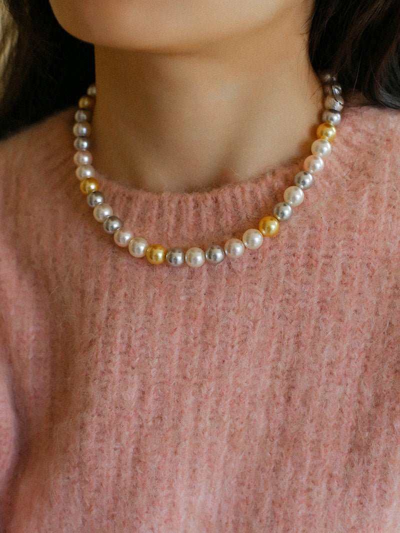 Mixed Color Round Artificial Pearl Necklaces - 10mmPearls - floysun