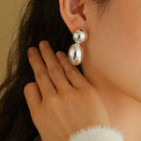 Modern Vista Metal Oval Earrings - floysun