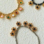 Monet’s Garden Bracelet with Enamel Flower Pendants - floysun