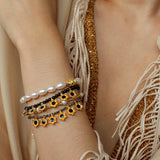 Monet’s Garden Bracelet with Enamel Flower Pendants - floysun