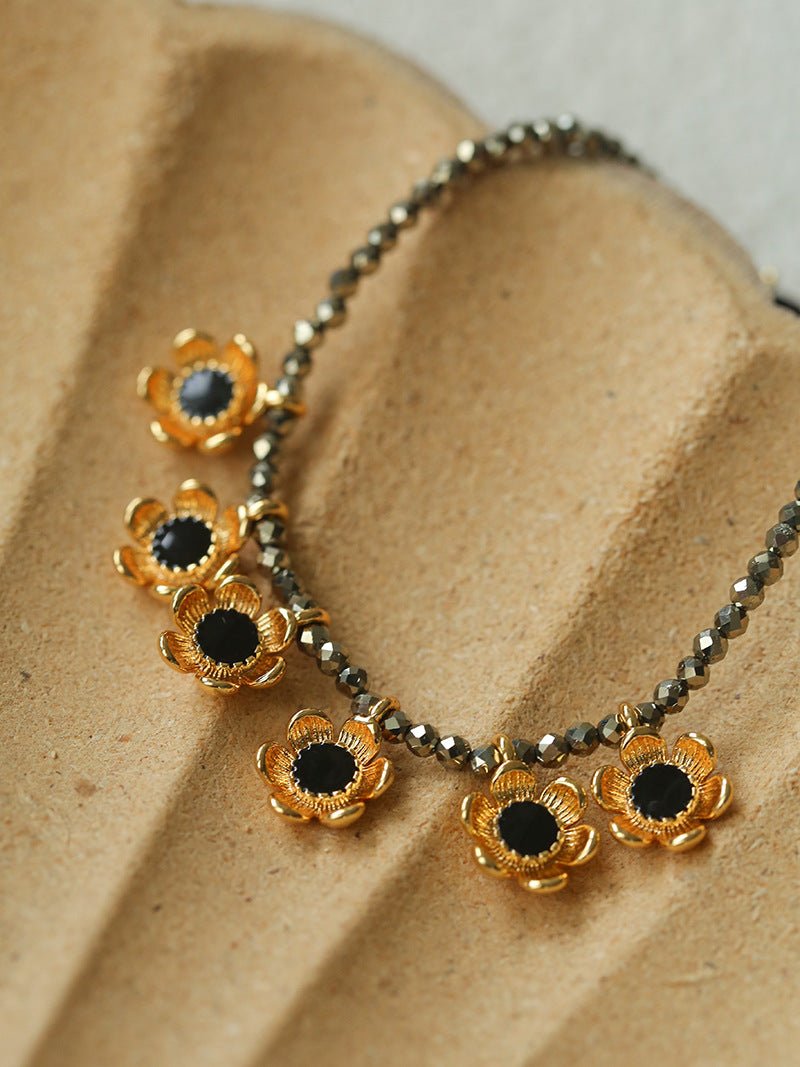 Monet’s Garden Bracelet with Enamel Flower Pendants - floysun