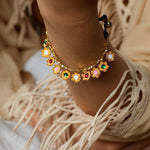 Monet’s Garden Bracelet with Enamel Flower Pendants - floysun