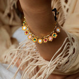 Monet’s Garden Bracelet with Enamel Flower Pendants - floysun