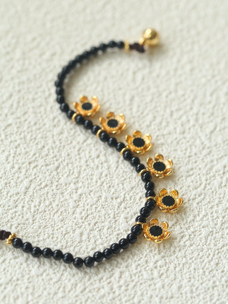 Monet’s Garden Bracelet with Enamel Flower Pendants - floysun