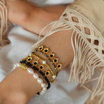 Monet’s Garden Bracelet with Enamel Flower Pendants - floysun