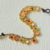 Monet’s Garden Bracelet with Enamel Flower Pendants - floysun