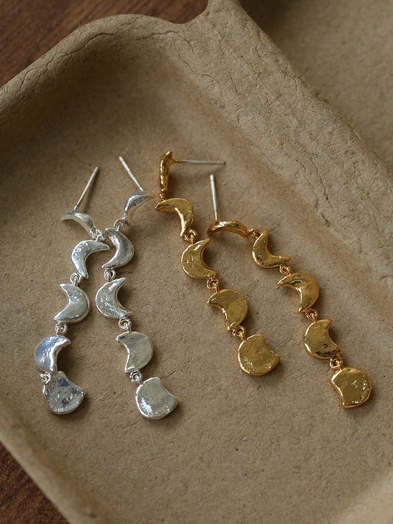 Moon Phase Gradient Drop Earrings - floysun