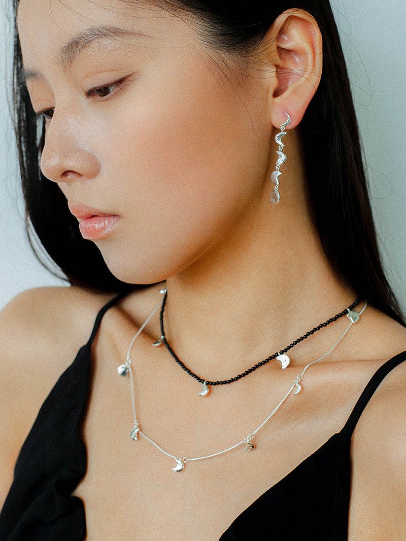 Moon Phase Gradient Drop Earrings - floysun