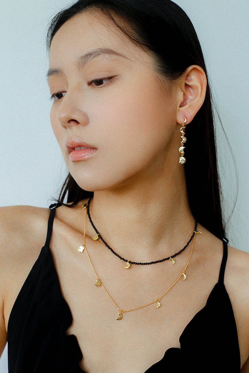 Moon Phase Gradient Drop Earrings - floysun