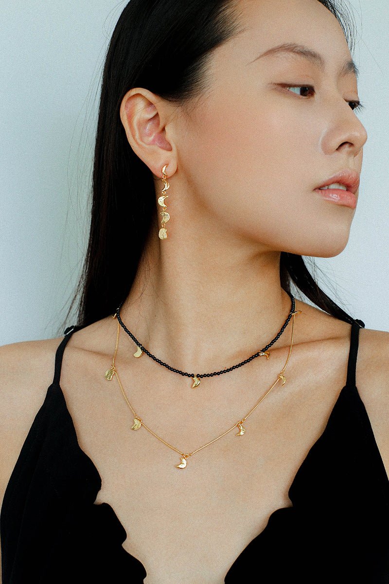 Moon Phase Gradient Drop Earrings - floysun