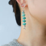 Moonlight Swimming Fish Earrings – Sparkling Stone / Aquamarine - floysun