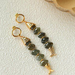 Moonlight Swimming Fish Earrings – Sparkling Stone / Aquamarine - floysun