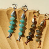 Moonlight Swimming Fish Earrings – Sparkling Stone / Aquamarine - floysun