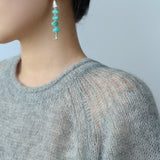 Moonlight Swimming Fish Earrings – Sparkling Stone / Aquamarine - floysun