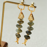 Moonlight Swimming Fish Earrings – Sparkling Stone / Aquamarine - floysun