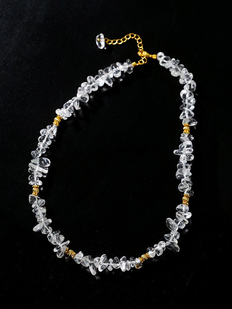 Moonlight Wave Clear Quartz Necklace - floysun