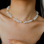 Moonlight Wave Clear Quartz Necklace - floysun