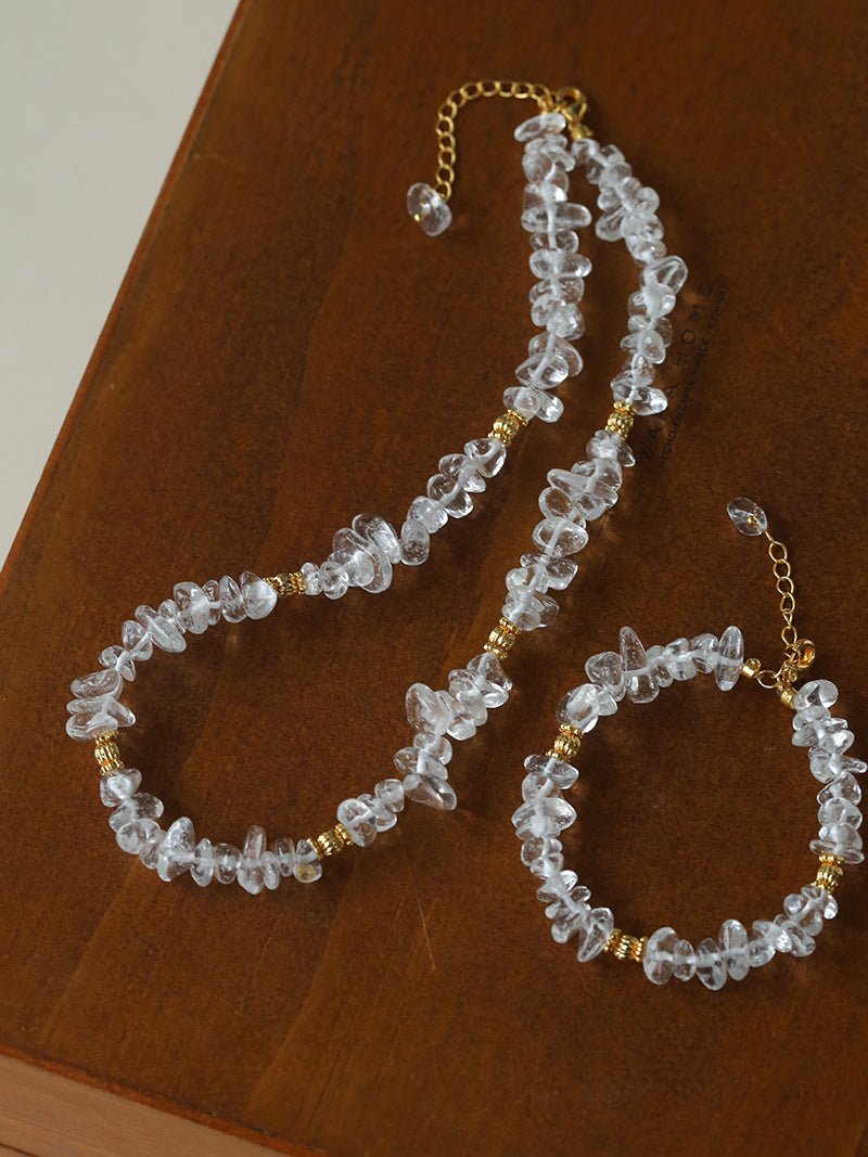 Moonlight Wave Clear Quartz Necklace - floysun