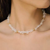 Moonlight Wave Clear Quartz Necklace - floysun