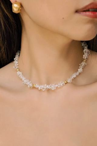 Moonlight Wave Clear Quartz Necklace - floysun
