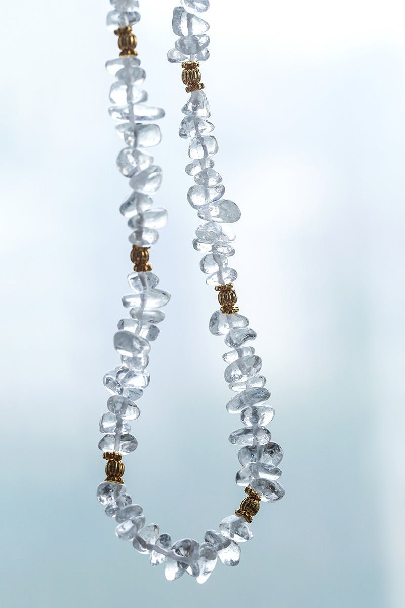 Moonlight Wave Clear Quartz Necklace - floysun