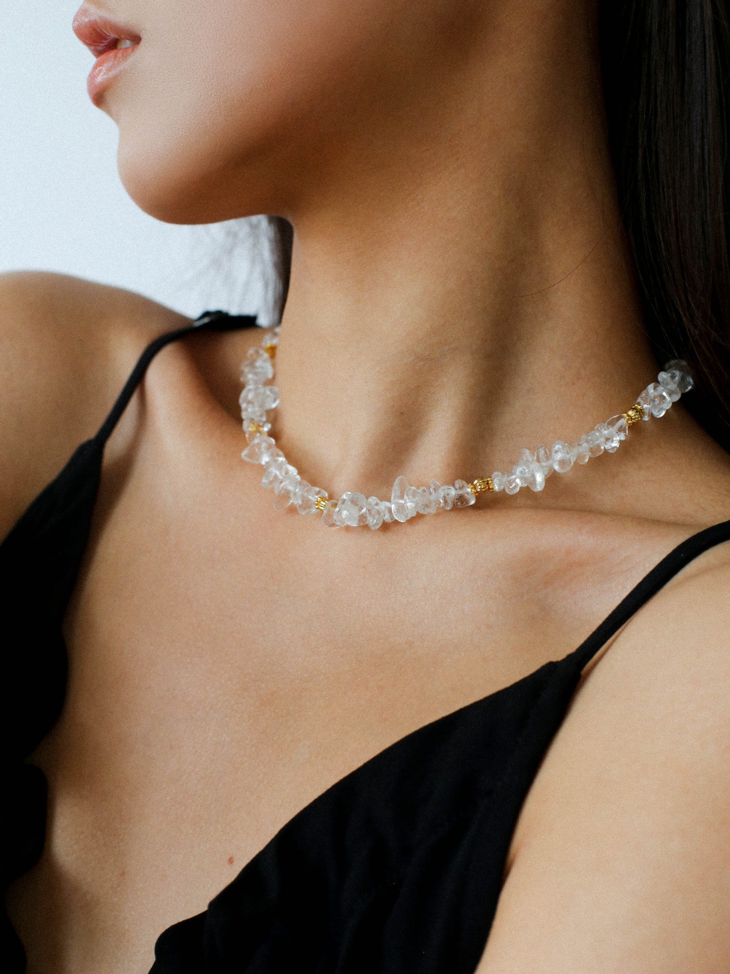 Moonlight Wave Clear Quartz Necklace - floysun