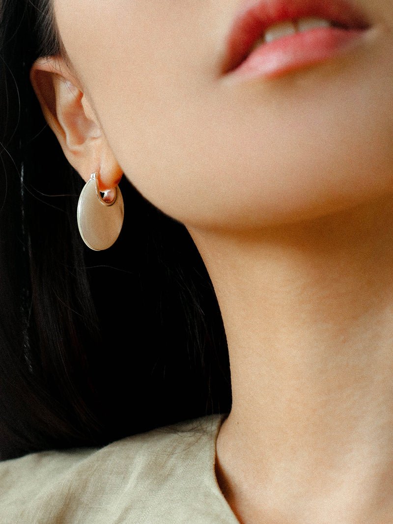Moonlit Glow Double - Sided White Mother - of - Pearl Earrings - floysun