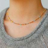 Multi - Fish Black Onyx & Blue Turquoise Necklace - floysun